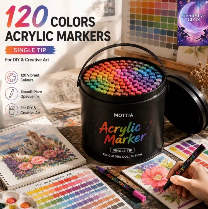 120 Colours Acrylic Paint Marker Set