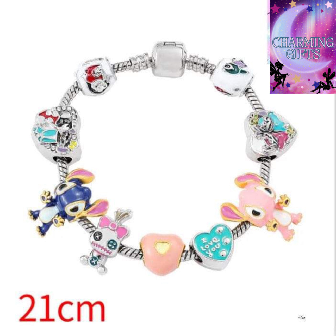 Cross-border popular anime peripherals Lilo and Stitch Cartoon Stitch Angel Lanlan Cute Beaded Bracelet