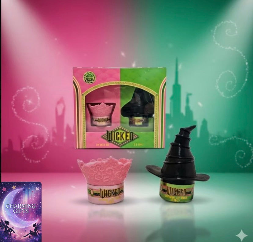 Wicked Lip Balm Duo – Glinda & Elphaba Character Tins, Moisturizing Lip Care Set, Collectible Gift