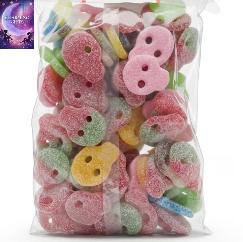 1kg Krazy Kandi Fizzy Skull Bubs Mix Bulk Sharing Bag, Tangy Sour Sugar Coated Fruit Flavour Confectionery, Playful Skull Shapes, Fun Pick and Mix Treats for Parties and Gifting, High Quality Sweetshop Classics, Fizzy Sweets in a Large Resealable Bag