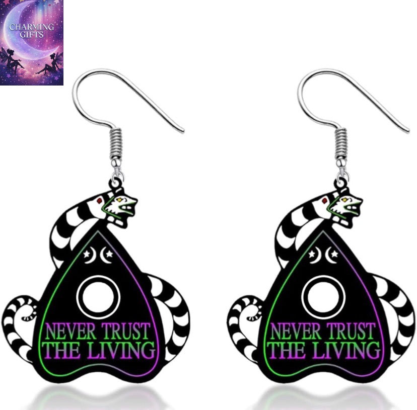 Betelgeuse Inspired Earrings Halloween Earrings for Women Fans Acrylic Skull Tombstone Coffin Sandworm Earring Dangle Halloween Party Cosplay Costume Accessories
