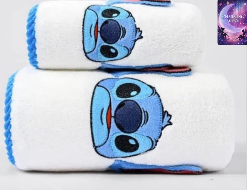 Disney Stitch Bathtowels And Towels Cute Cartoon Stitch Water Absorbing Bath Towel Coral Velvet Towel Creative Children Gifts