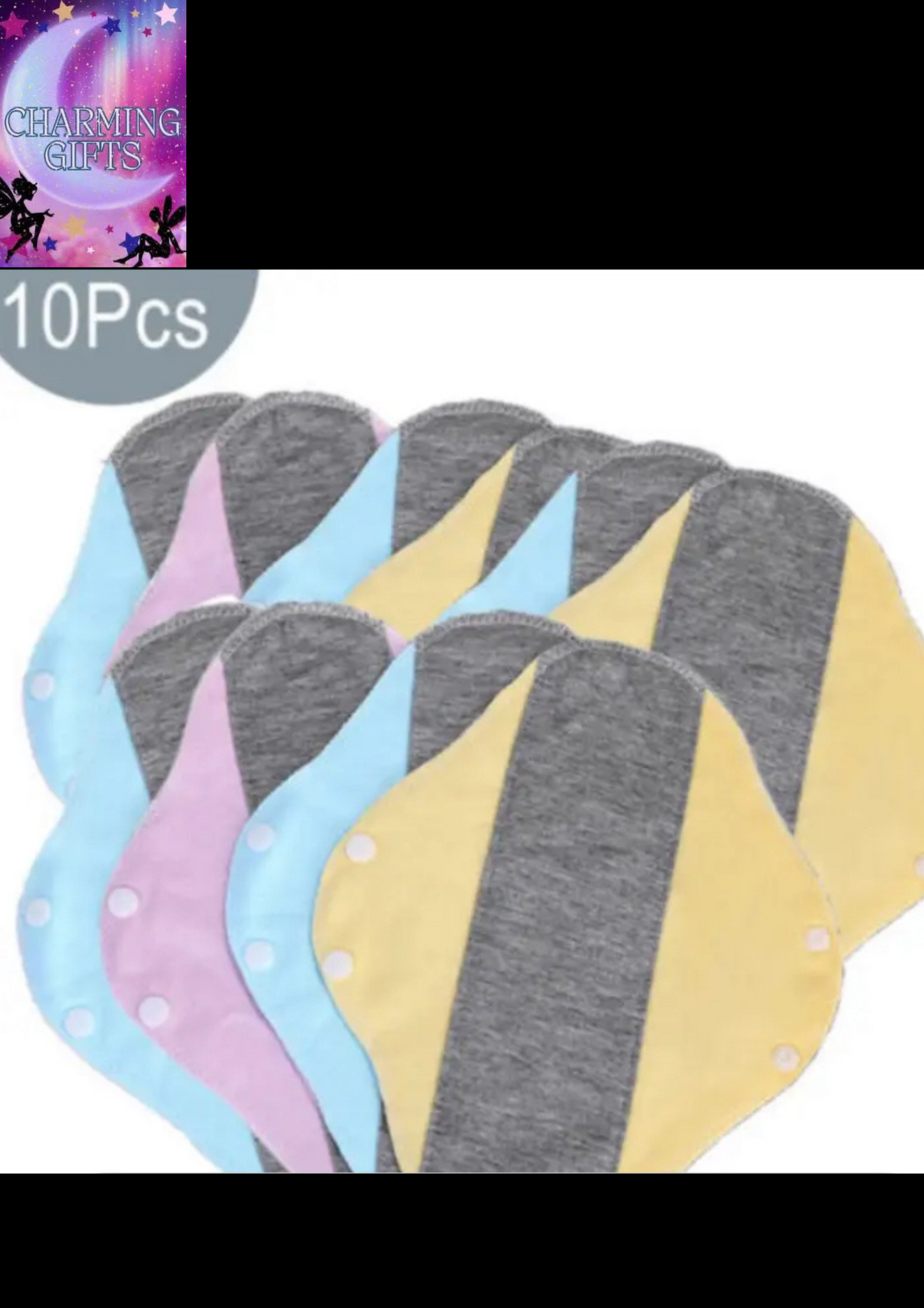 10pcs Random Color, Reusable Washable Sanitary Napkins Menstrual Pads