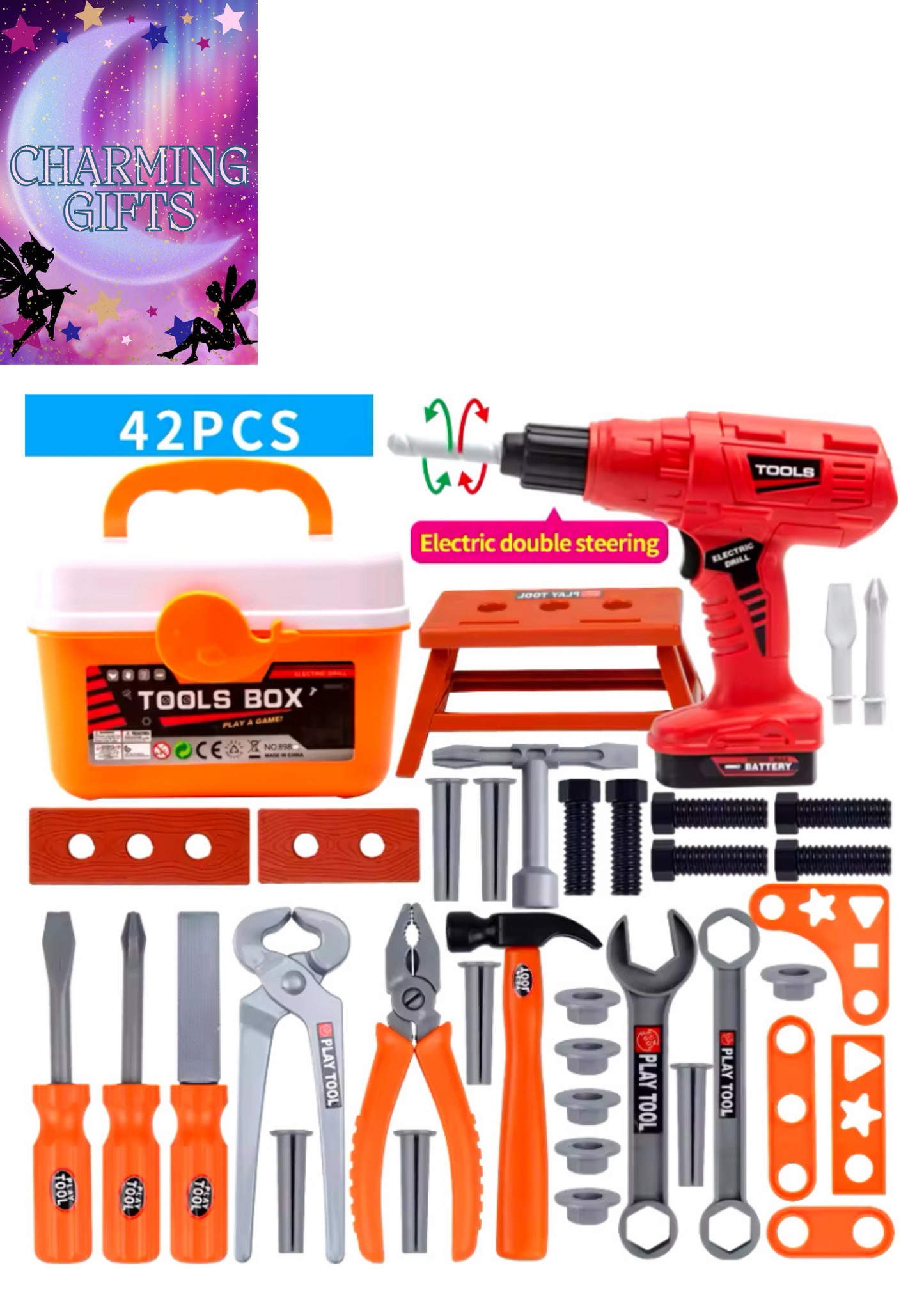 42pc Children's Toolbox Set Baby Simulation Maintenance Tool Repair Family Toy