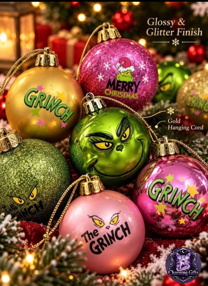 🎄 The Grinch 12‑Piece Hanging Ornament Set 🟢
