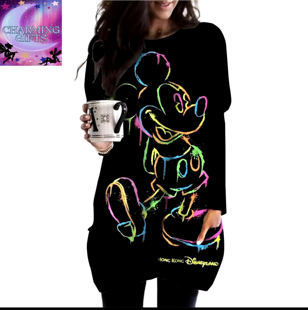 Micky mouse rainbow long pocket jumper