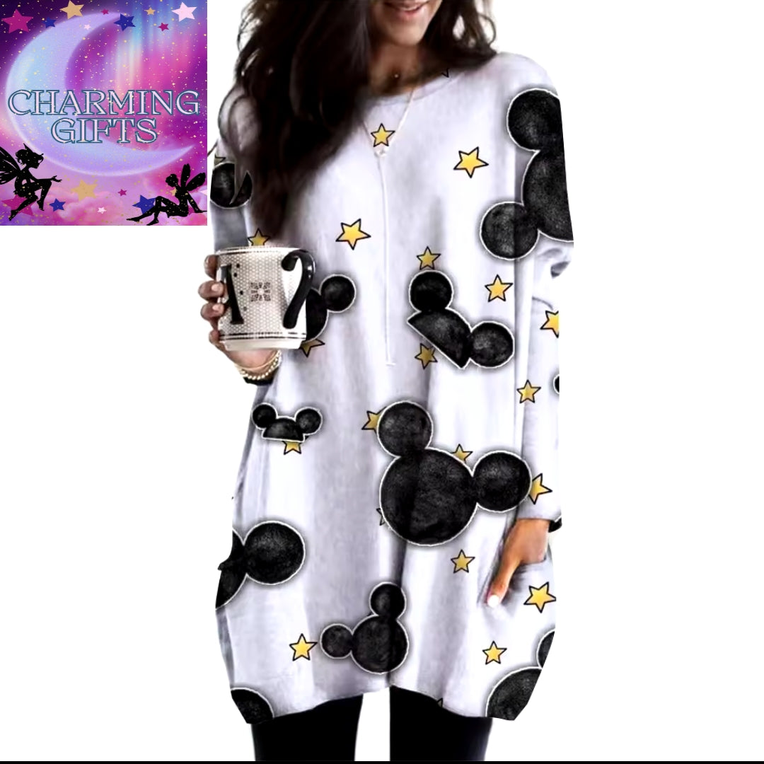 Micky mouse long sleeve pocket jumper