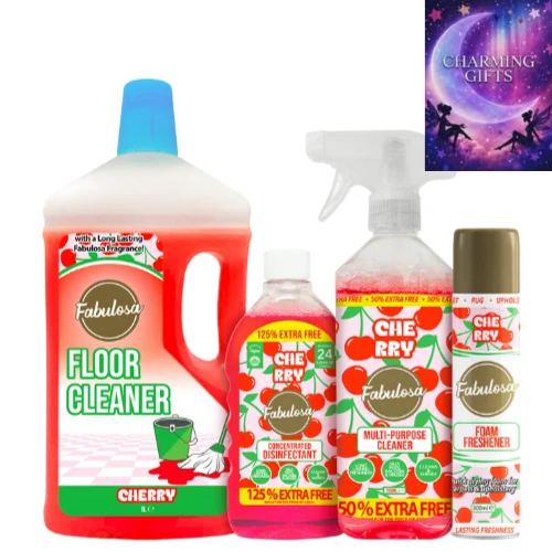 Fabulosa Fruity Cherry Household Cleaning Bundle 4 Piece