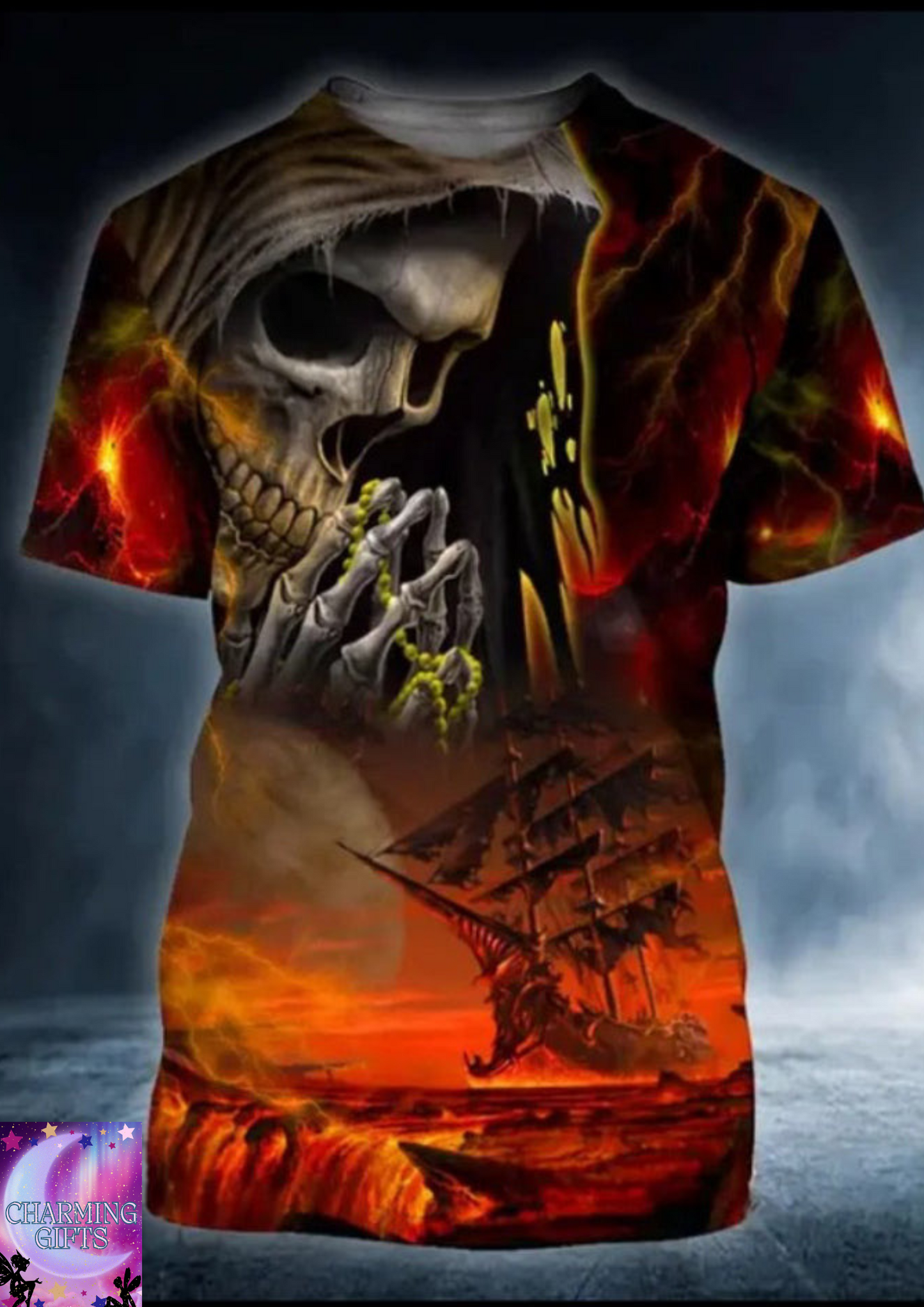 Men's Grim Reaper O Neck Short Sleeve T Shirt