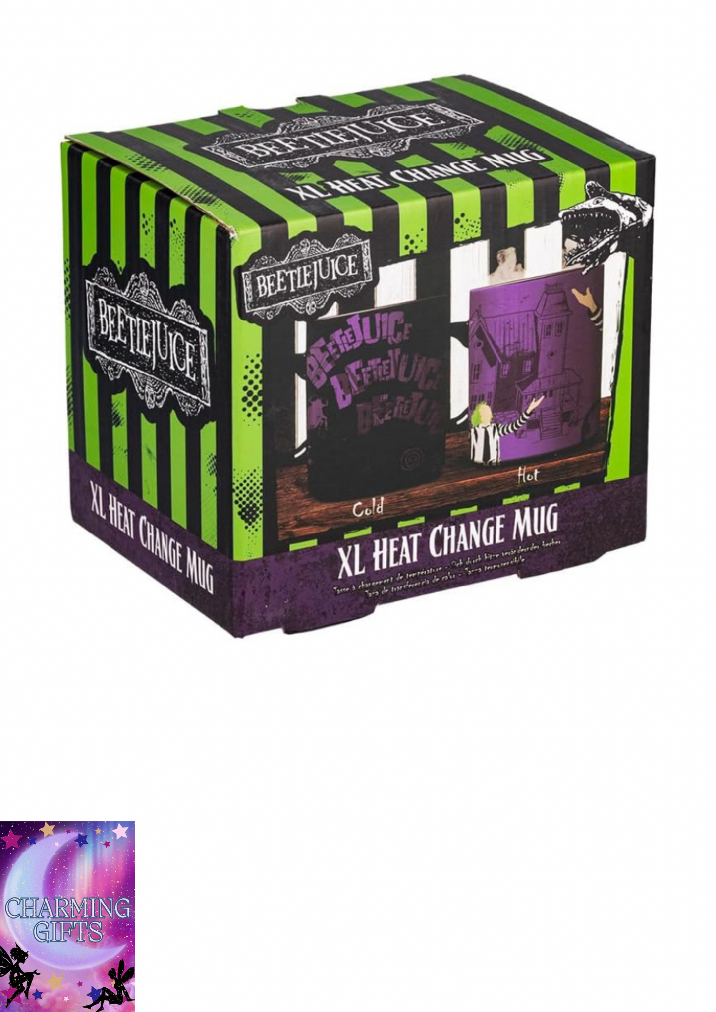 Beetlejuice XL Heat Changing Mug - Officially Licensed Merchandise Gift for Retro Horror Movie Fans, Nostalgic Ceramic Drinkware, 80's Movie Collectors Cup, 550ml (18 fl oz)