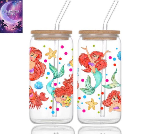 2pc Disney Cartoon little mermaid  tumblers