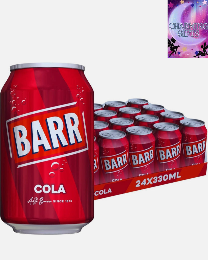 Barr Cola 24 pack Fizzy Drink Cans, No Sugar, 24 x 330 ML