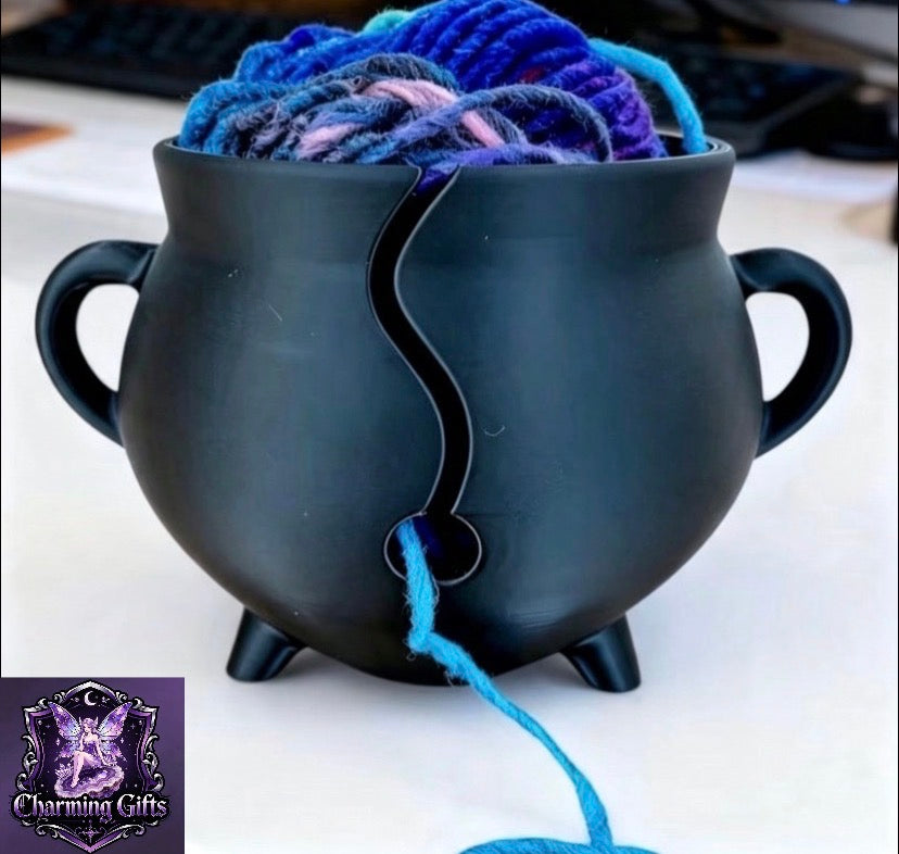 Plastic Black Crochet & Spinning Tool - Yarn Bowl with Yarn Outlet for Crochet, Yarn Storage for DIY Crafters, Supplies for Handmade Crafts, Yarn Storage