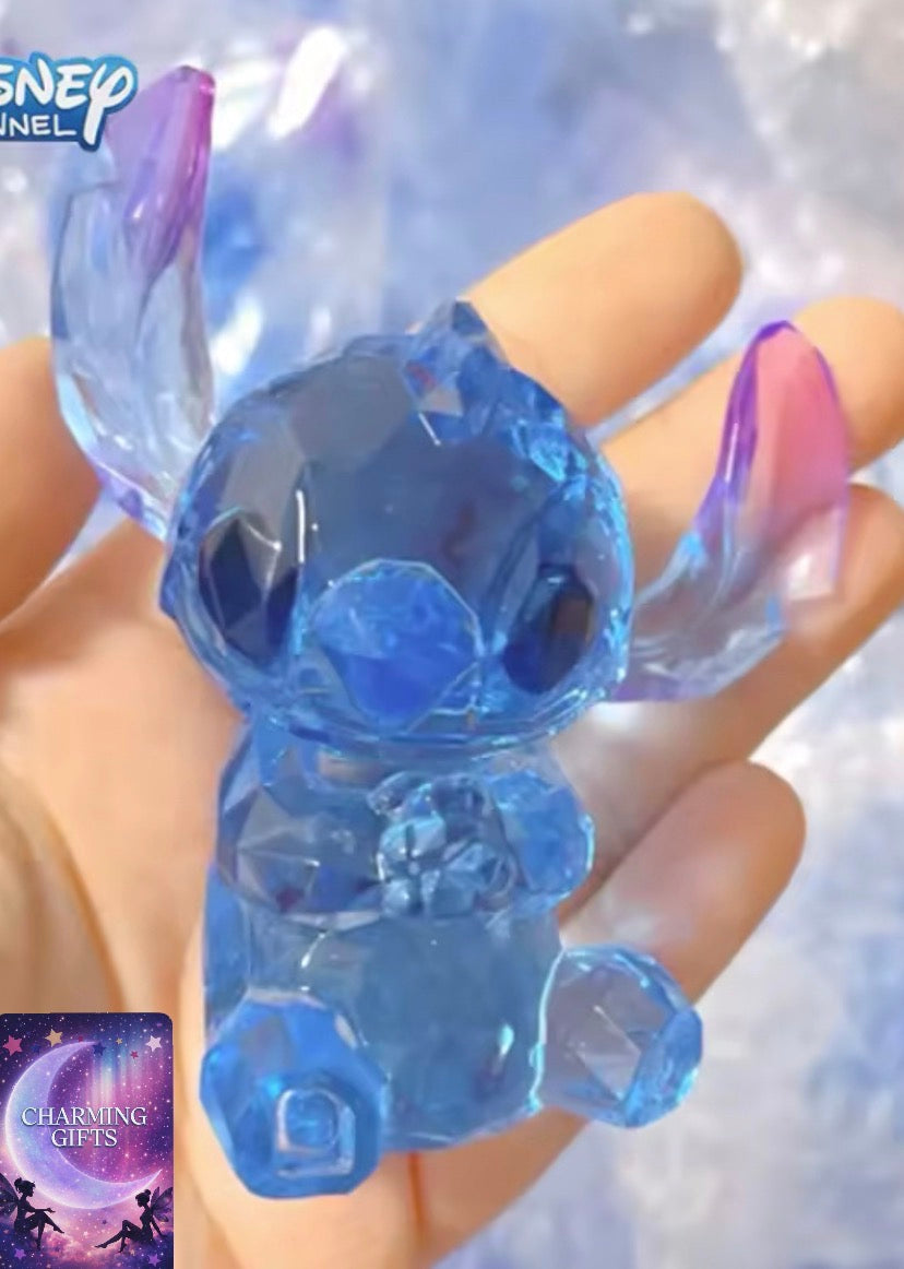 Disney Resin Crystal Stitch Decoration for Display Cartoon Cuteness Children Party Decoration Gift Car Decoration Cute
