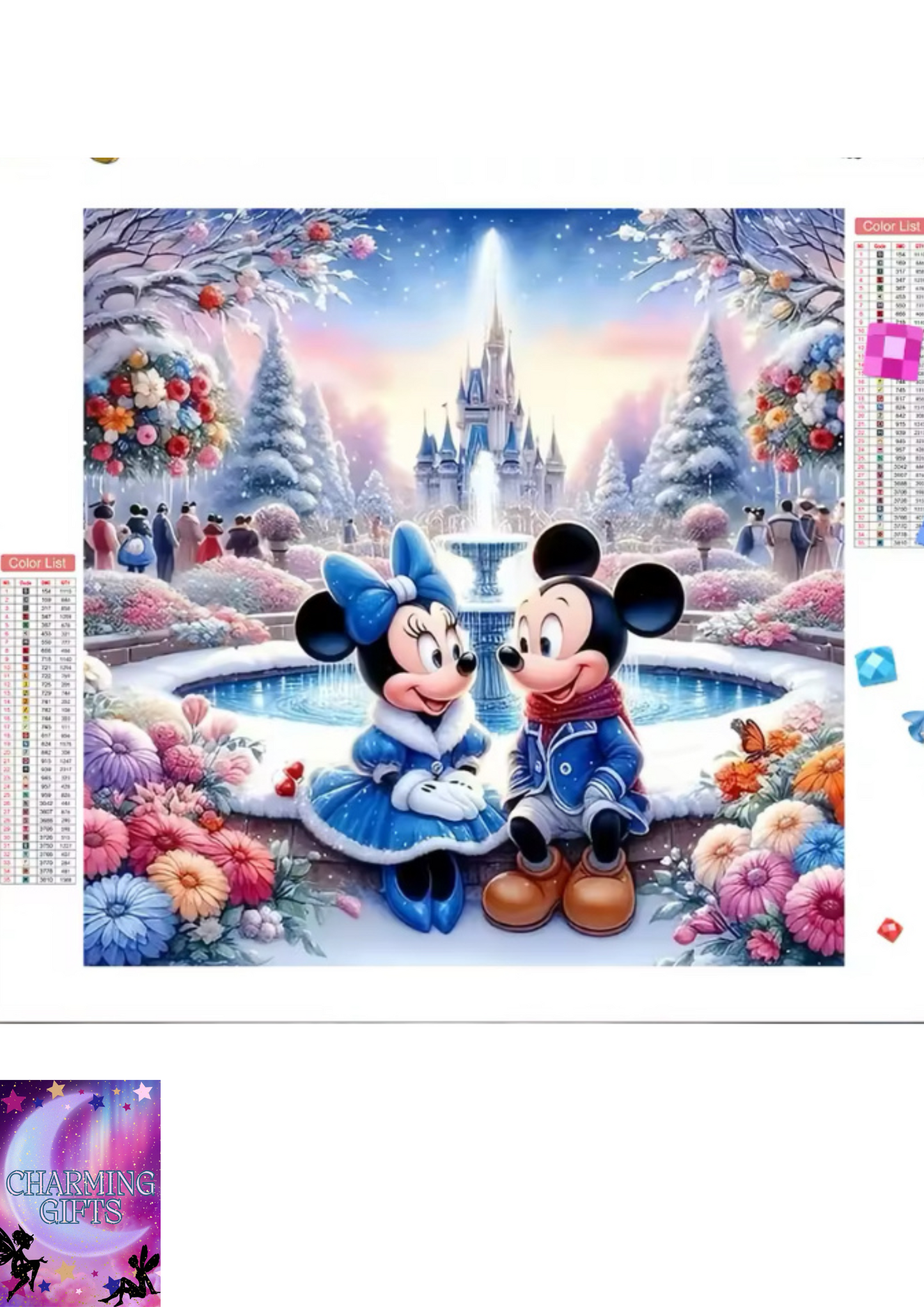 Winter Disney Full Square Round Diamond Embroidery Mickey Mouse Minnie Cross Stitch Mosaic Cartoon Painting Rhinestones Wall Art