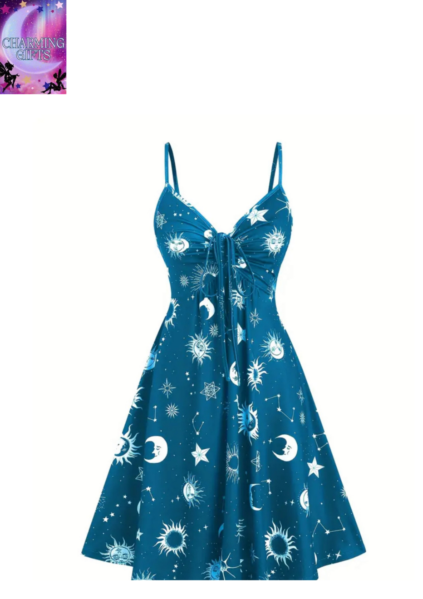 Sun & Moon Drawstring Cami Dress - Fashionable Backless, Sleeveless Ruched & Pleated Design - Chic Spring & Summer Style for Trendsetting Women