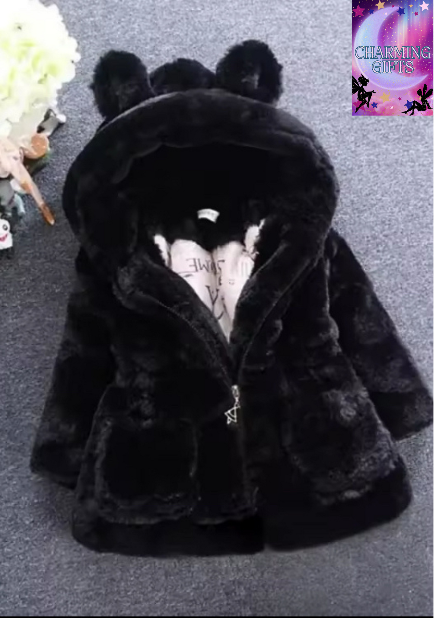 Teddy Bear Baby Girls Warm Winter Coats Thick Faux Fur Fashion Kids Hooded Jacket Coat for Girl Outerwear Children Clothing