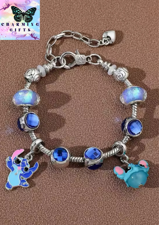 Disney Stitch Angel Bracelet Cartoon Anime Figures Removable Bead Wristband DIY Jewelry Accessories Friend Lovers Birthday Gifts