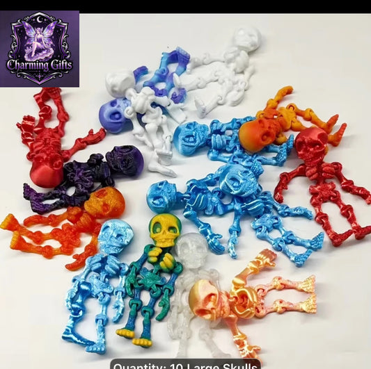 10-Piece Pack 3D Printed Gothic Skull