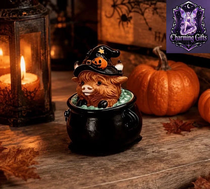 🎃 Halloween Highland Cow Collectible Figurine 🐄✨