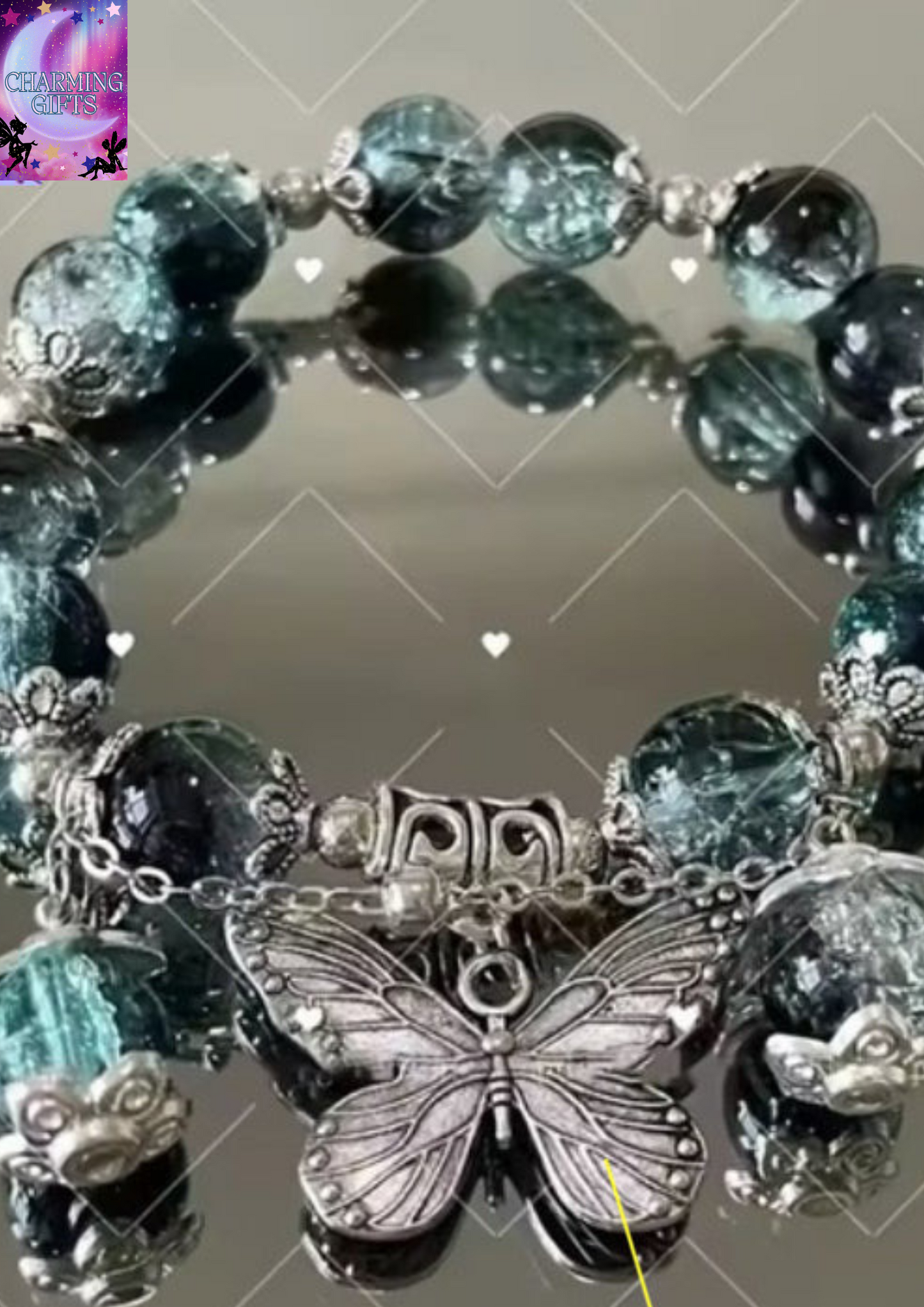 Fashion Design Gradient Crystal Beads Bracelet for Women Girls Vintage Butterfly Feather Maple Leaf Tassel Bracelet Jewelry Gift