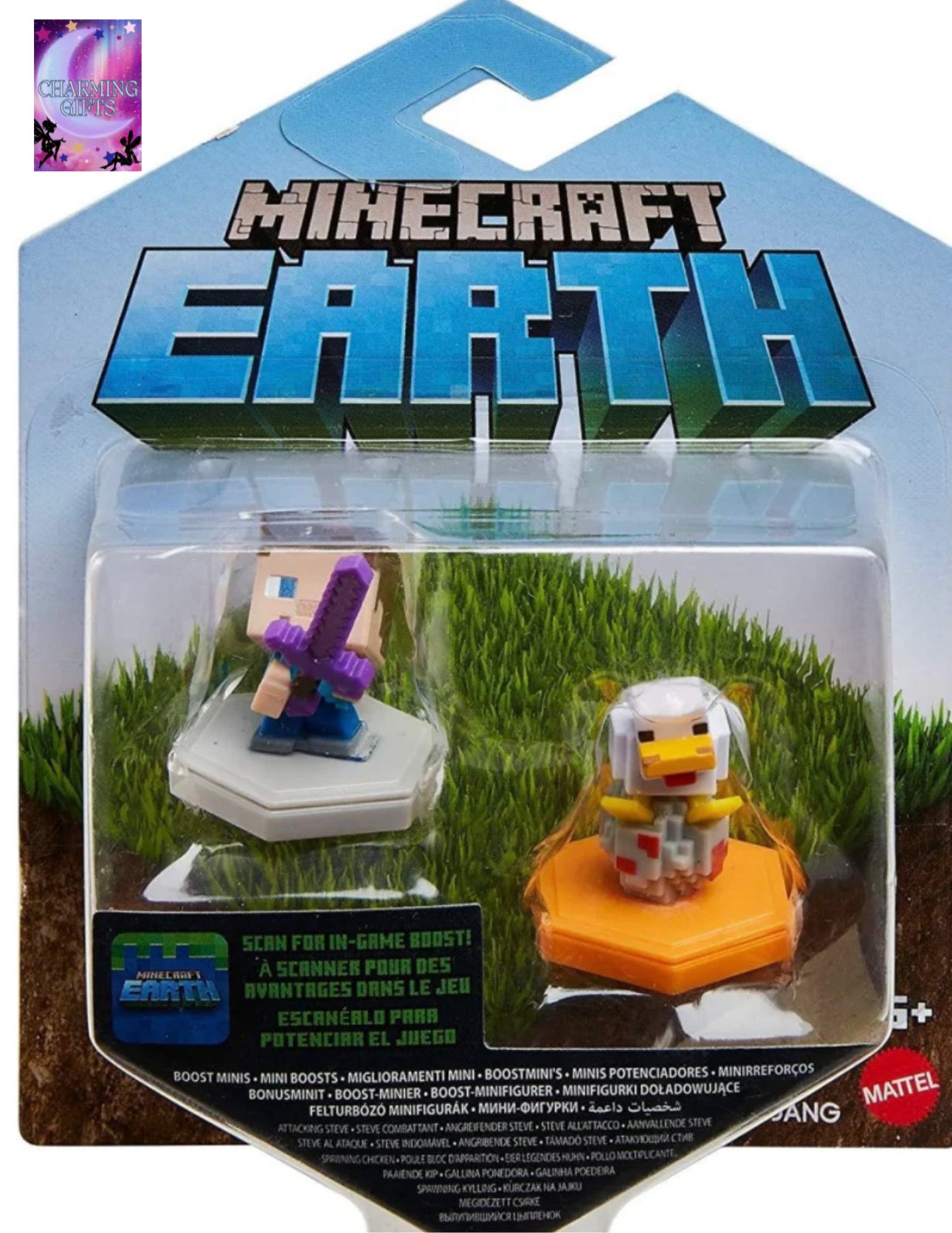 Minecraft Earth Boost Minis - Attacking Steve & Spawning Chicken 2 Pack GKT42