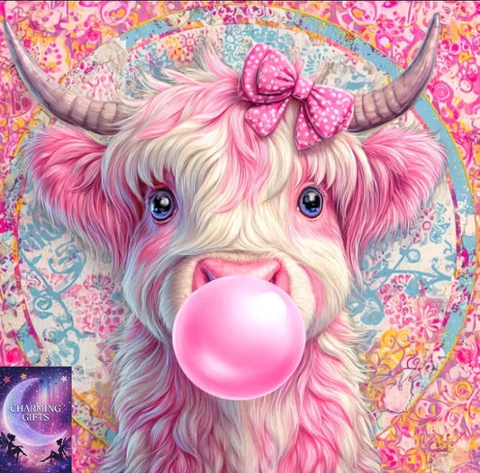 1pc 40X40Cm/15.7X15.7Inch Large Size Frameless Round Diamond Painting Kit, Cute Cow, 5D Diamond Painting Beginner Craft, Handmade Diamond Painting Gemstone Artist Home Wall Decoration Gift
