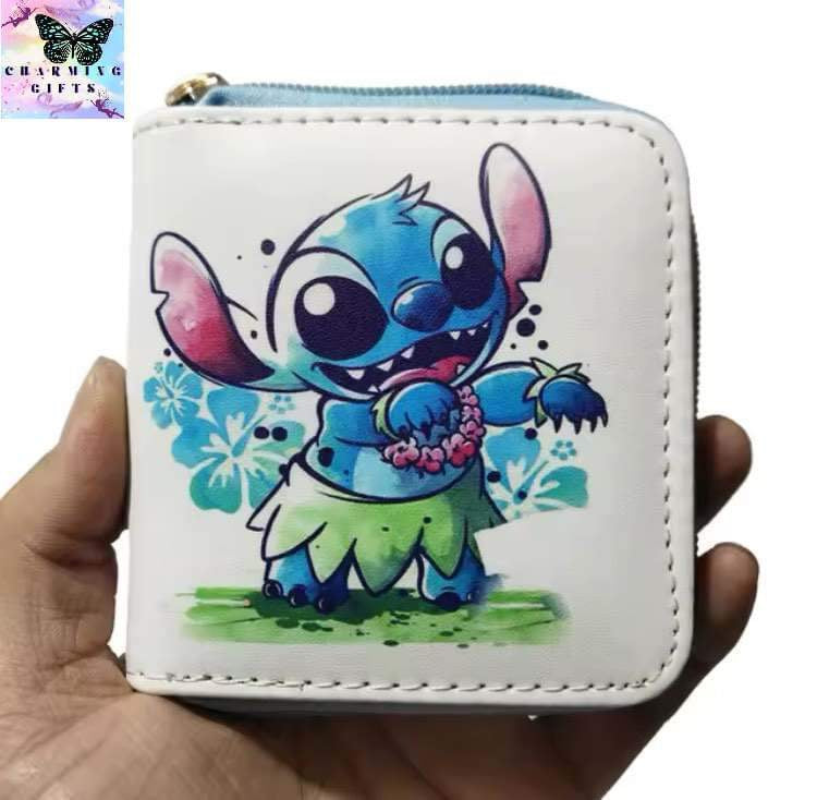 Disney stitch Wallet Cartoon Lilo and Stitch Figure printed Short Coin Purse Luxury Multi-layer Card Holder Wallet