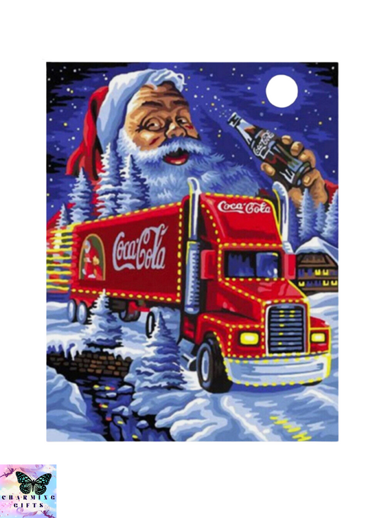 5D DIY Art-Full Drill Snow Santa Truck Diamond Painting Cross Stitch Xmas Craft