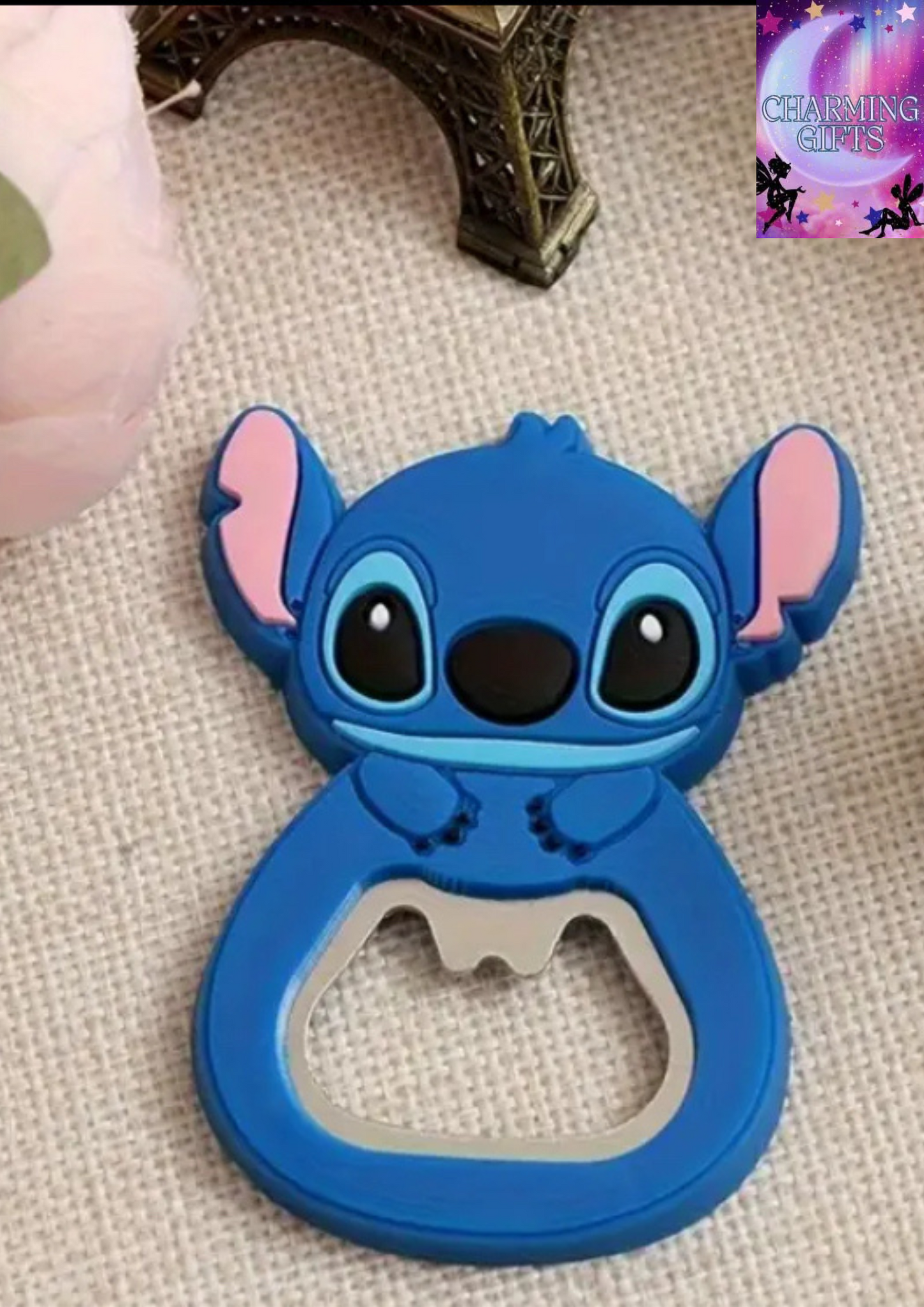 1pc Disney Stitch Silicone Bottle Opener & Fridge Magnet - Cute Cartoon Design, Dual-Purpose Beer/Wine Opener with Ergonomic Grip, Vibrant Blue for Home, Parties, Disney Fans