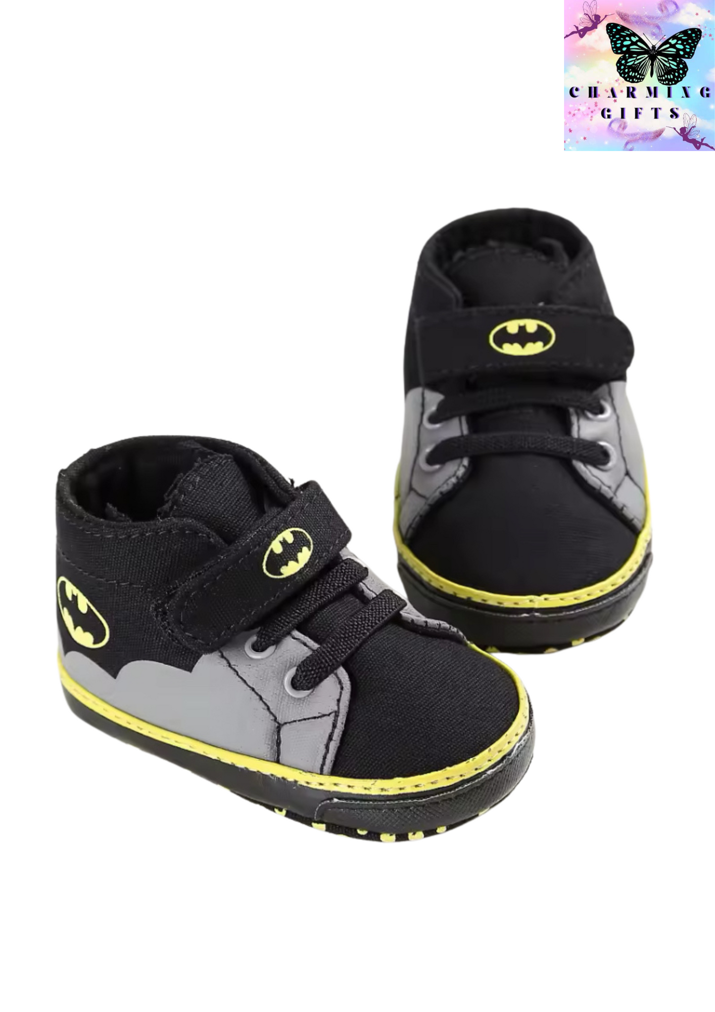 Batman Baby Boys Fashion Sneakers Print Cartoon Pattern Soft Sole First Walkers Infant Toddler Indoor Shoes For 0-18M