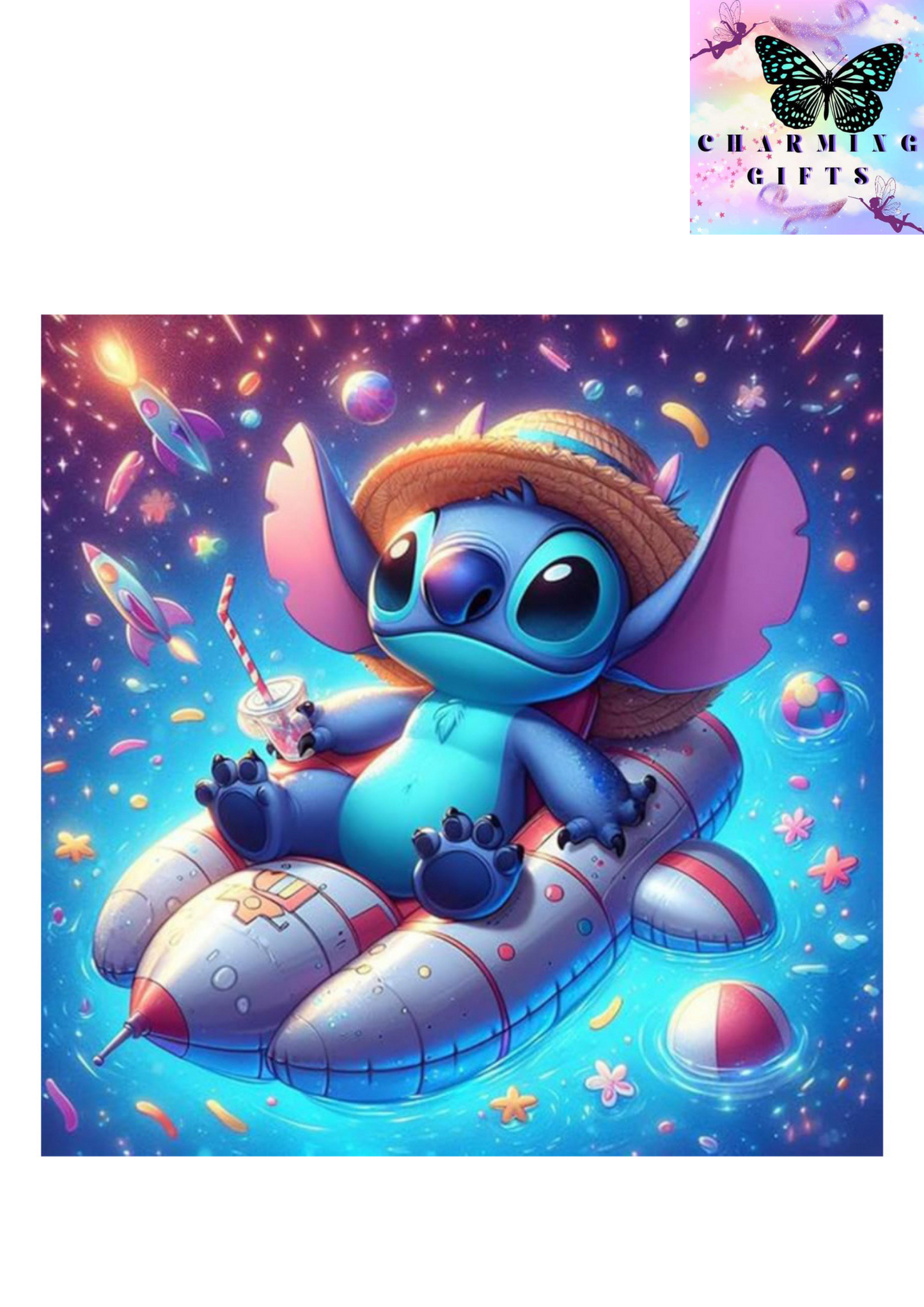 Rocket Stitch Diamond Painting Kits for Adults - Stitch DIY 5D Diamond Art Kits，30x30cm