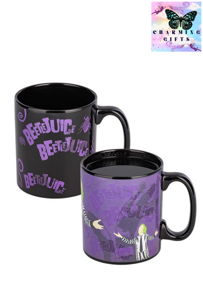 Beetlejuice XL Heat Changing Mug - Officially Licensed Merchandise Gift for Retro Horror Movie Fans, Nostalgic Ceramic Drinkware, 80's Movie Collectors Cup, 550ml (18 fl oz)