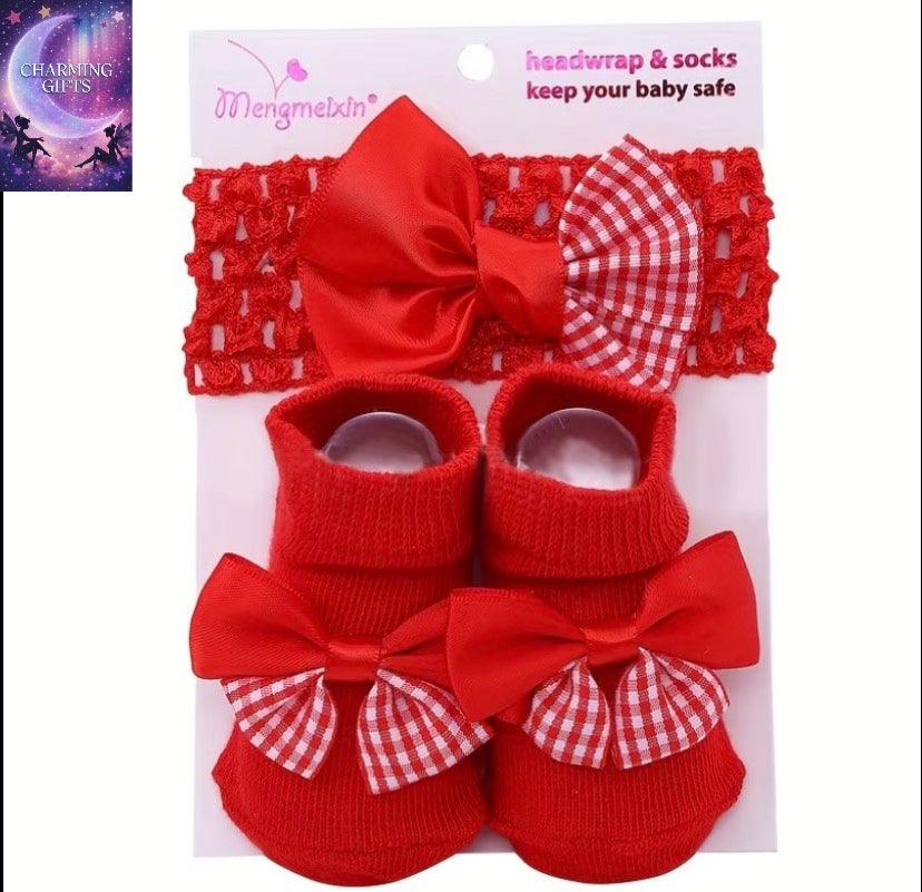 1 Pair Baby Soft Breathable Low-Cut Socks & Headband - Pastel Colors (Pink, Blue, Yellow, Red, Purple,) - Invisible Everyday & Party Outfits - Easy-Care Infant Clothing for Toddlers & Infants - Birthday Party Outfits, Photo Shoots, Casual Attire -