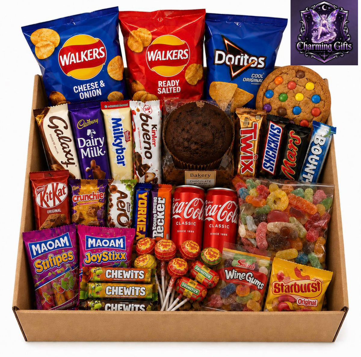 Personalised Snack Gift Box – Chocolate, Sweets, Crisps, Cookies & Drinks HampeR