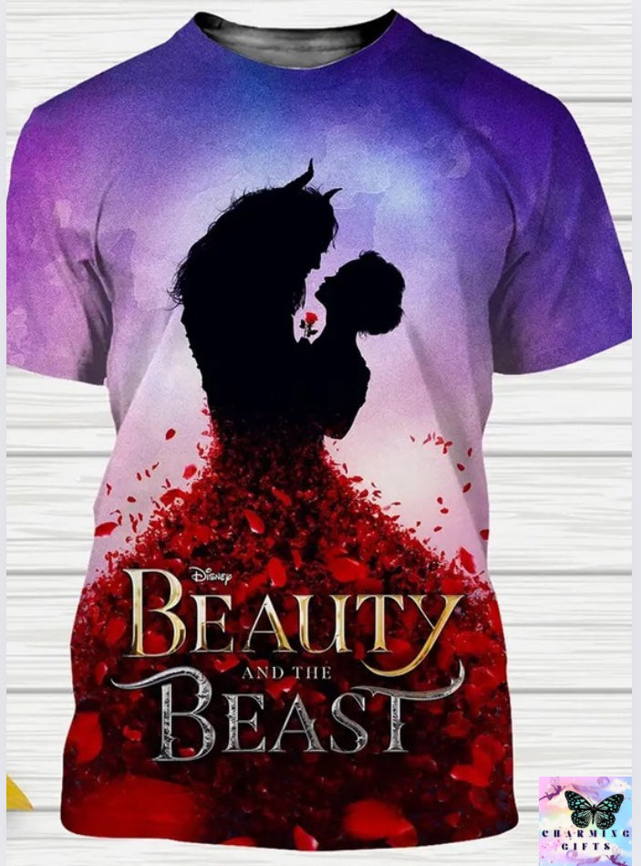 Beauty and The Beast  the musical Cartoon 3d T-Shirts Anime Streetwear Unisex