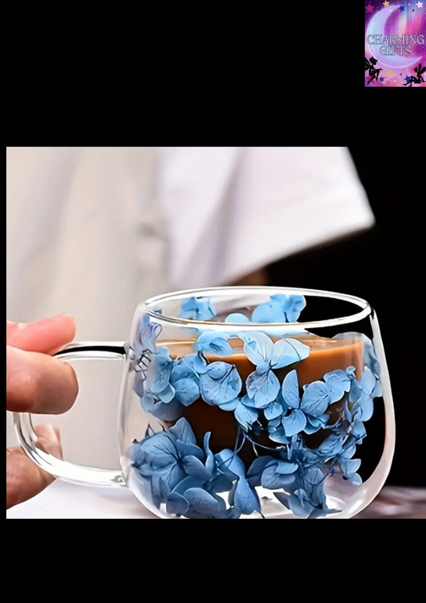 1pc Floral Double Wall Glass Coffee Mug 5oz - Insulated Thermal Cup for Hot and Cold Beverages, Ideal for Latte, Cappuccino, Iced Tea - Reusable, Dishwasher Safe - Perfect for Home, Office, Restaurant Use - Anti-Slip, Leak-Proof, Glass Material - Suitable