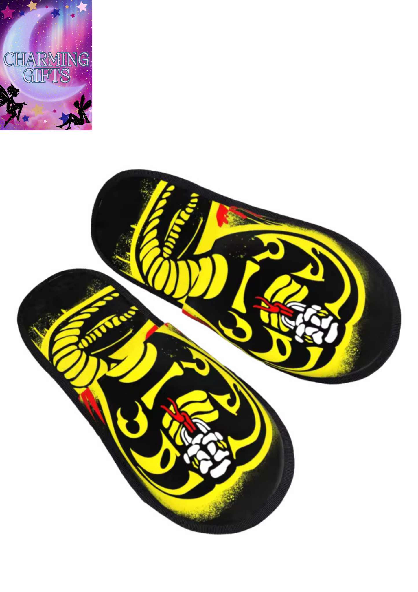 Unisex Custom Cobra Kai Round House Slippers Women Cozy Memory Foam Dojo Slip On Bedroom Slipper Shoes