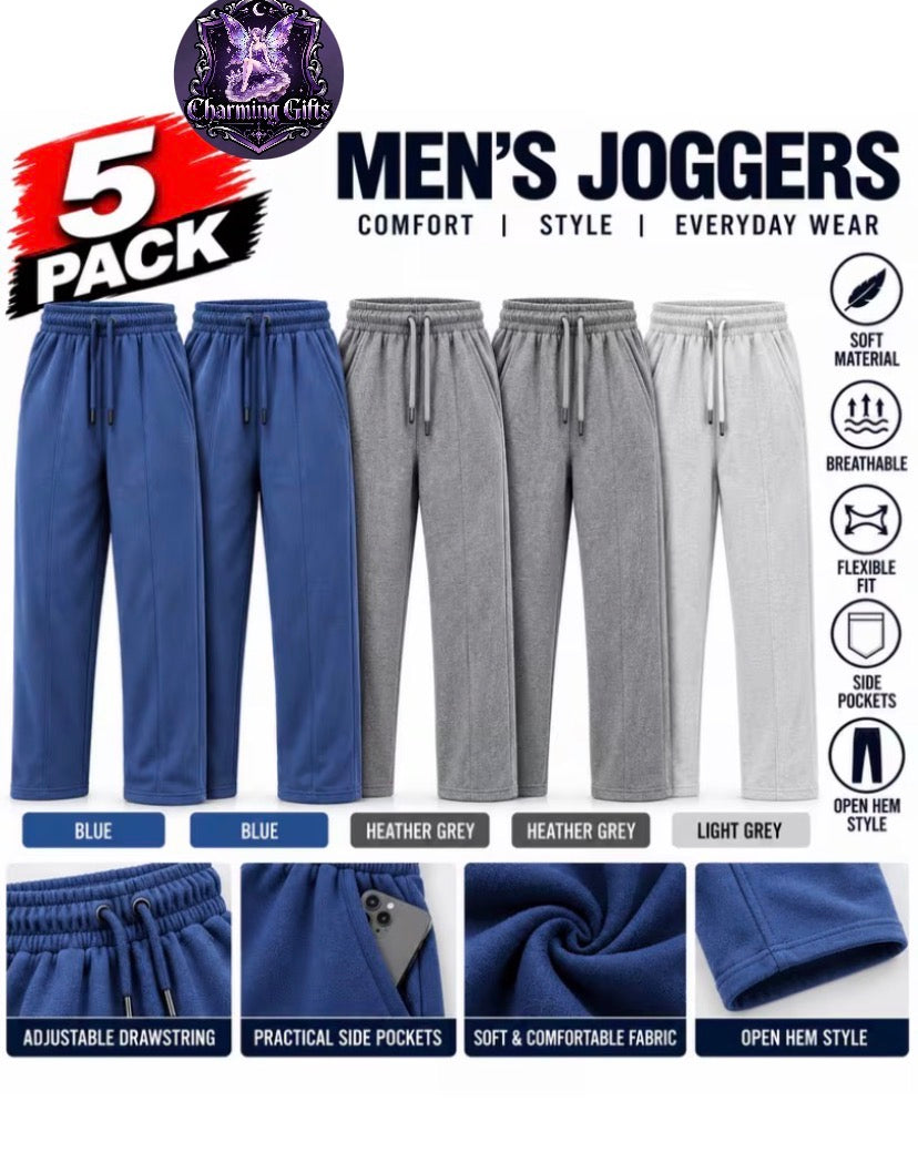 👖 Men's 5-Pack Everyday Joggers — Comfort Meets Versatility ✨
