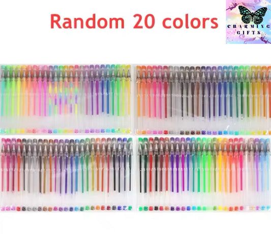 20Gel Pen Set 20 Colored Gel Pens for Coloring Books Drawing Doodle Crafts