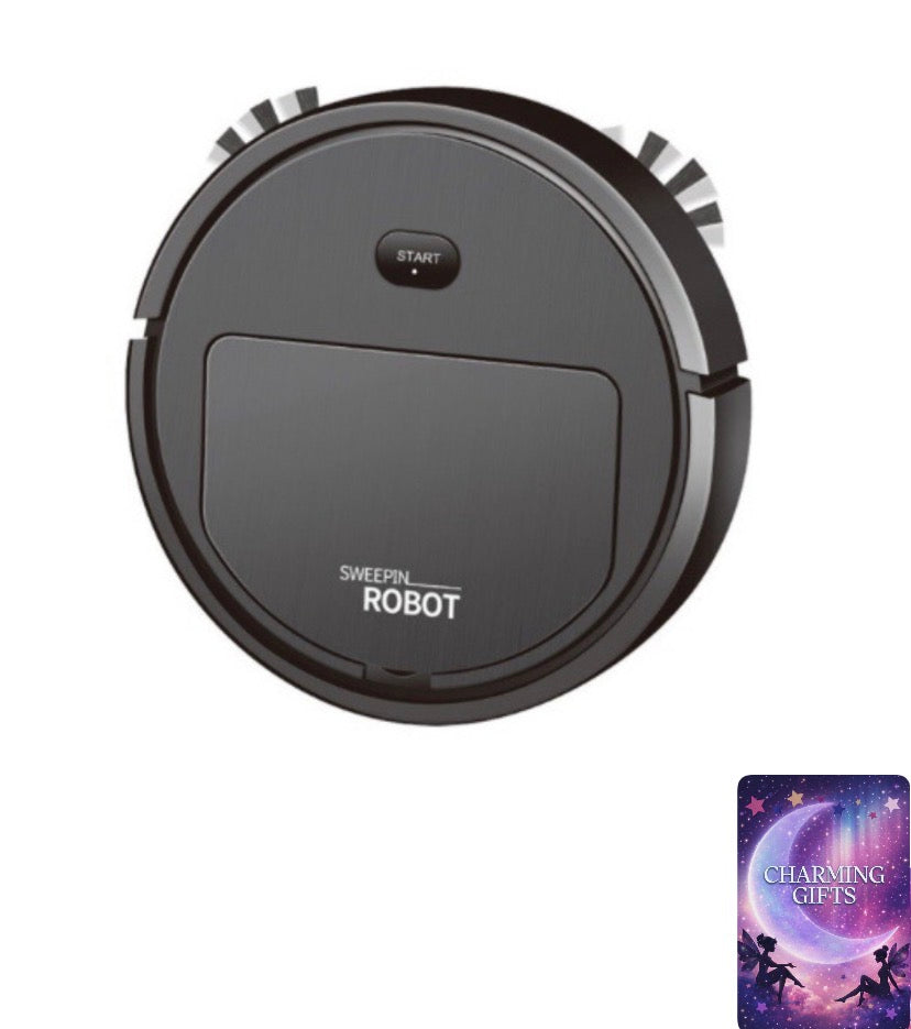 Smart Robot Vacuum Cleaner 3-In-1 Household Cleaning Machine Black