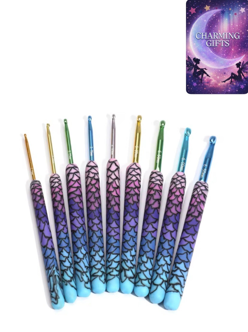 12pcs Colorful Ceramic Handle Alumina Crochet Hooks Knitting Needles Set Sewing Crochet for Weave Sewing Needles Handmade Tool