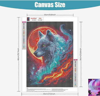Diamond Painting Kits for Adults,Wolf 5D DIY Diamond Art Kit Full Drill Diamond Crystal Rhinestone Arts and Crafts Picture for Home Wall Decor 30x40cm