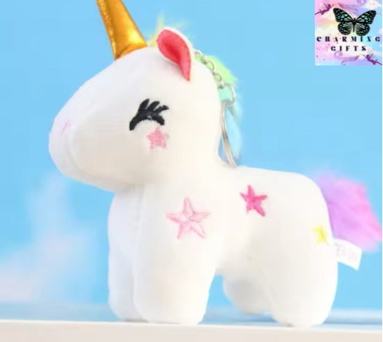 Cute Plush Toy Keychain Cartoon Unicorn Doll Pendant Bag Decoration Children Girls Gift Popular Animal Rainbow Horse Keyring