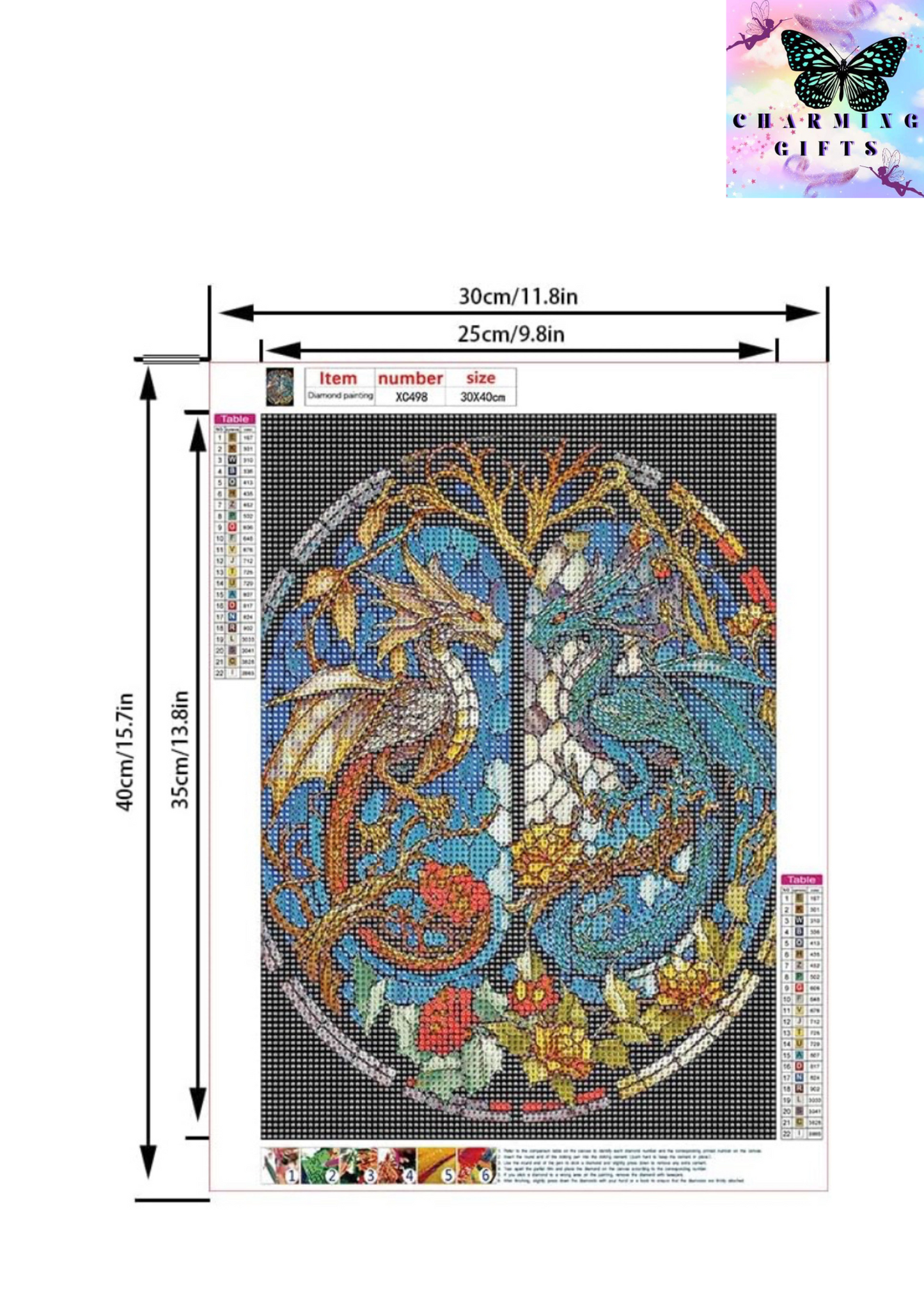 5D Diamond Painting Kits for Kids Adults,Dragon DIY Full Drill Diamond Crystal Painting Kits,Diamond Art Pictures,Crystal Rhinestone Diamond Embroidery,for Home Wall Decoration