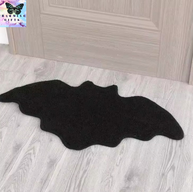 2pcs 40x60cm   Bat Halloween Rug Bathroom Rug for Halloween Decor Spooky Gothic Bath Mat Non-Slip Tufted Mat for Front Door Living