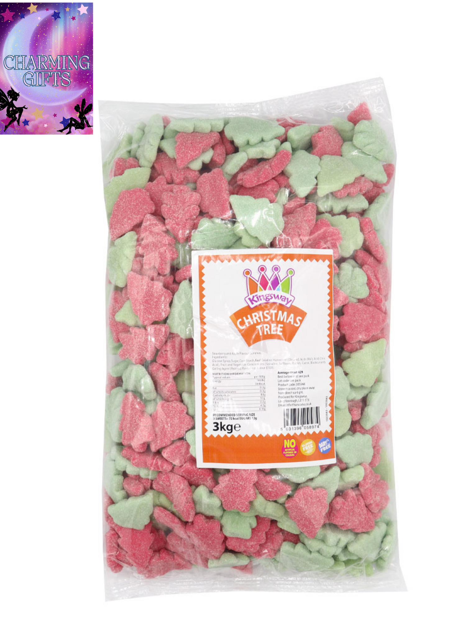 Kingsway Christmas Trees 3kgStrawberry & apple flavour gummies
Festive Christmas tree shapes