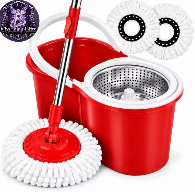 🧹 360° Spin Mop & Bucket System — Hands-Free Wash & Dry