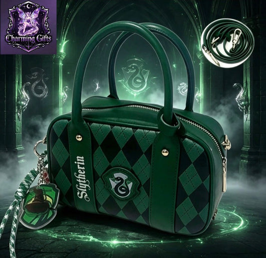 Harry Potter Women's Crossbody Tote Bag – Hogwarts Gryffindor & Slytherin House Shoulder Bag With Zipper,Hand Bag For Commute Outing Party Christmas Halloween Birthday Gift For Girls & White-Collar Workers, Halloween Bags Perfect For Fancy Party Matching