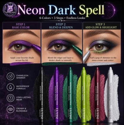 🦎 6pc Chameleon Eyeshadow Pencil Set — Shimmer, Shine & Shift!